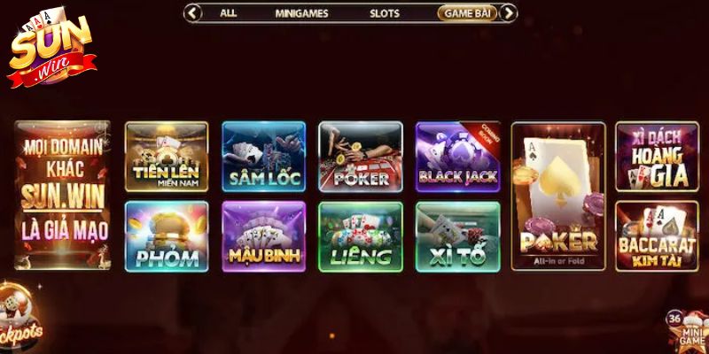 Game Bài SUNWIN - Sảnh Game Hấp Dẫn Bậc Nhất 2026 Các trò chơi game bài SUNWIN phổ biến nhất